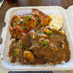 Loco moco with brown gravy